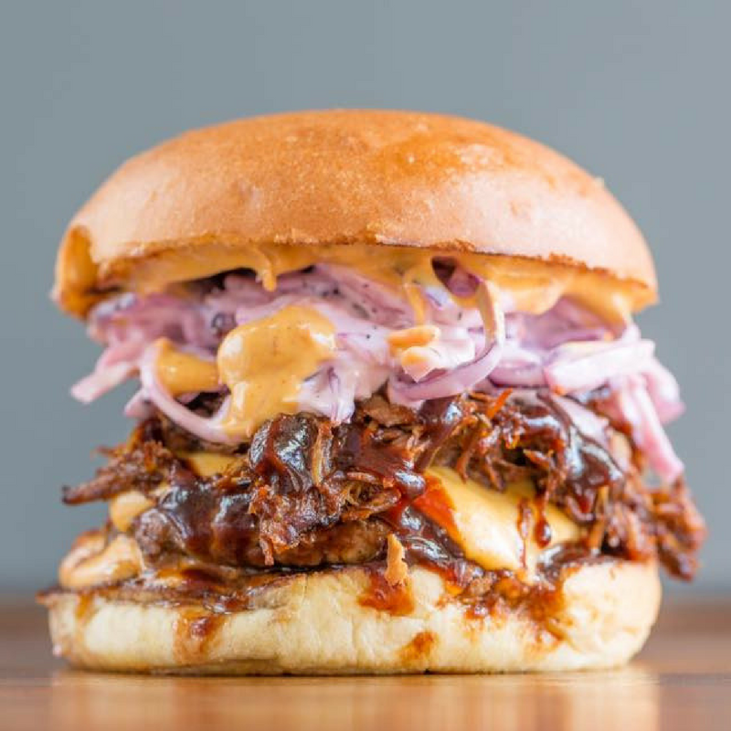 An image of the "The triple Nom Burger"